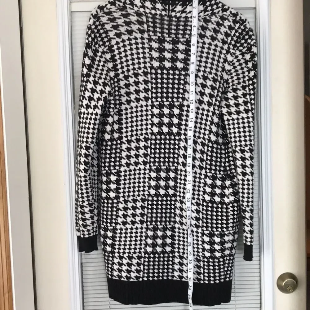 WHBM Varied Black White Houndstooth Check Open cardigan/jacket size XS